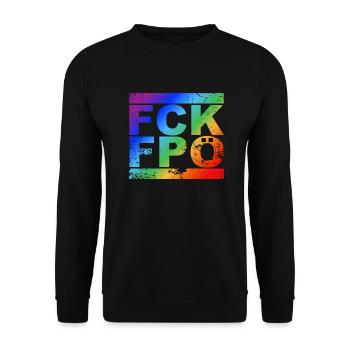 FCK FPÖ - Montrer l’exemple contre la droite - Sweat-shirt Unisexe - noir - Devant - Alina (178cm) & Michal (187cm)