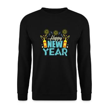Nouvel An 5 - Sweat-shirt Unisexe - noir - Devant - Alina (178cm) & Michal (187cm)