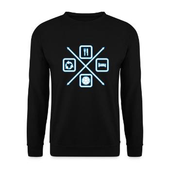 The life cycle of a handball player, Handball - Unisex Sweatshirt - black - Front - Alina (178cm) & Michal (187cm)