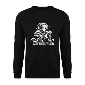Skateboard - Unisex Sweatshirt - black - Front - Alina (178cm) & Michal (187cm)