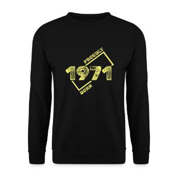 1971 - Sweat-shirt Unisexe - noir - Devant - Alina (178cm) & Michal (187cm)
