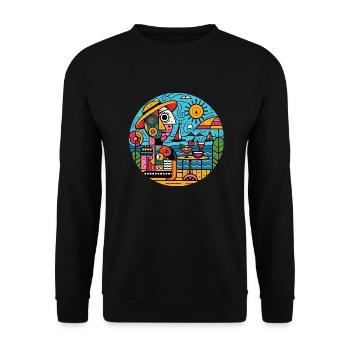 Painter's holiday dream - Unisex Sweatshirt - black - Front - Alina (178cm) & Michal (187cm)