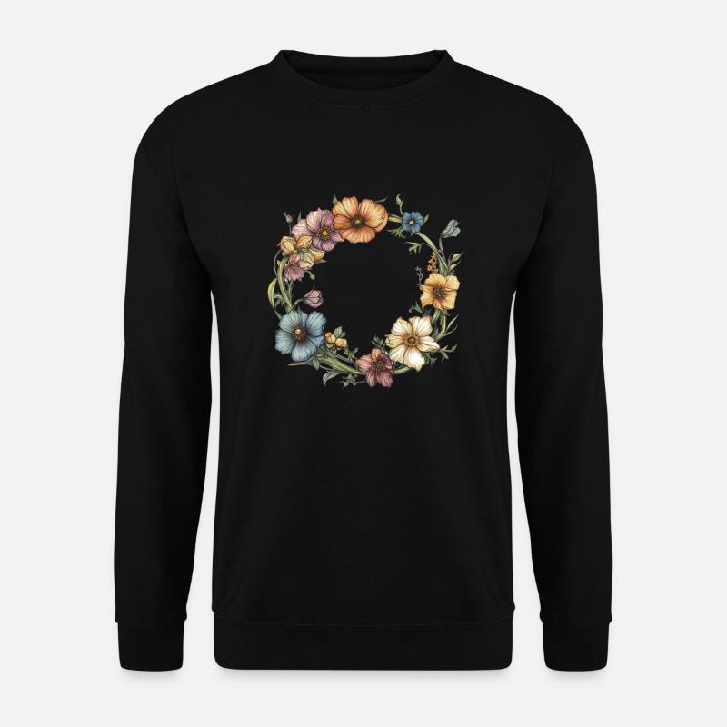 Blumenkranz - Unisex Pullover - Schwarz