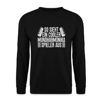 Musicien d’harmonica Voici à quoi ressemble une glacière - Sweat-shirt Unisexe - noir - Devant - Alina (178cm) & Michal (187cm)
