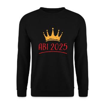 ABI 2025 crown red - Unisex Pullover - Schwarz - Vorne - Alina (178cm) & Michal (187cm)