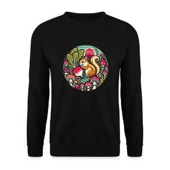 Cute Chipmunk - Unisex Sweatshirt - black - Front - Alina (178cm) & Michal (187cm)