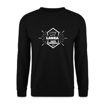 Lanea as a given name - Unisex Sweatshirt - black - Front - Alina (178cm) & Michal (187cm)