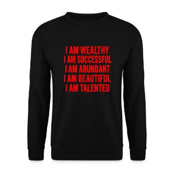 Affirmations puissantes de l’amour de soi - Sweat-shirt Unisexe - noir - Devant - Alina (178cm) & Michal (187cm)
