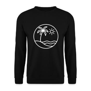 Palme Ozean Insel - Unisex Pullover - Schwarz - Vorne - Alina (178cm) & Michal (187cm)