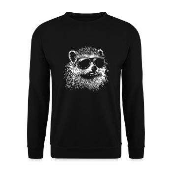 Igel Sonnenbrille - Unisex Pullover - Schwarz - Vorne - Alina (178cm) & Michal (187cm)