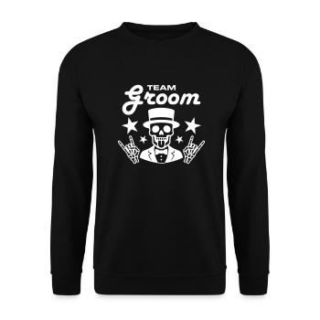 L’équipe Groom Drôle - Sweat-shirt Unisexe - noir - Devant - Alina (178cm) & Michal (187cm)