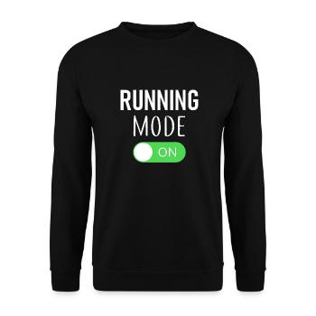 Running Mode On - Jogging - Runners - Sports - Unisex Sweatshirt - black - Front - Alina (178cm) & Michal (187cm)