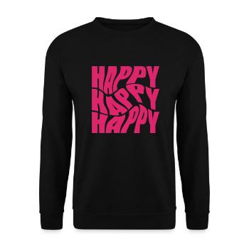 Happy Happy Happy - Unisex Sweatshirt - black - Front - Alina (178cm) & Michal (187cm)