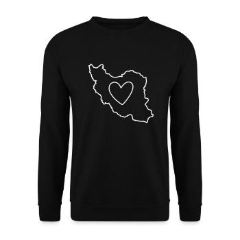 Iran Heart Love - Unisex Sweatshirt - black - Front - Alina (178cm) & Michal (187cm)