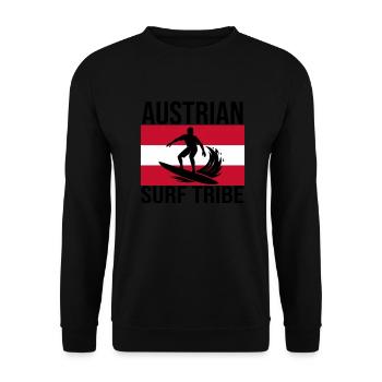 Austrian Surf Tribe Surfshirt - Unisex Pullover - Schwarz - Vorne - Alina (178cm) & Michal (187cm)