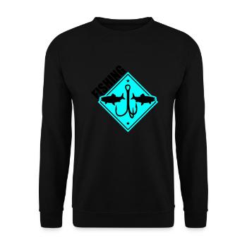 Fishing Fishing Fishing Hooks - Unisex Sweatshirt - black - Front - Alina (178cm) & Michal (187cm)