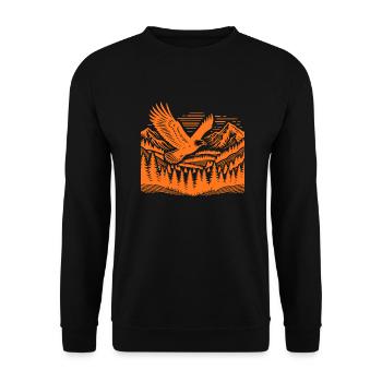 Berge-wilde Natur - Unisex Pullover - Schwarz - Vorne - Alina (178cm) & Michal (187cm)