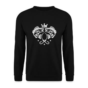 Fishing Pike Fish - Unisex Sweatshirt - black - Front - Alina (178cm) & Michal (187cm)