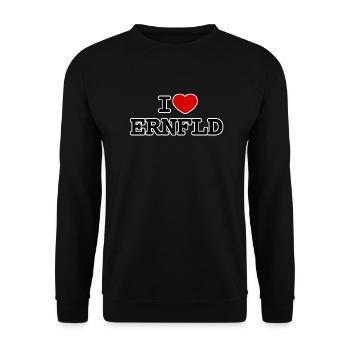I ❤️ ERNFLD | Köln Ehrenfeld - Unisex Pullover - Schwarz - Vorne - Alina (178cm) & Michal (187cm)