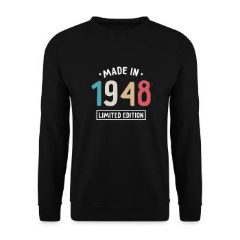 Fabriqué en 1948 - Edition limitée - Année de naissance - Sweat-shirt Unisexe - noir - Devant - Alina (178cm) & Michal (187cm)