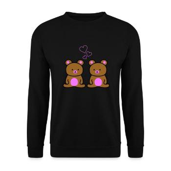 Teddy Love 1 - Sweat-shirt Unisexe - noir - Devant - Alina (178cm) & Michal (187cm)