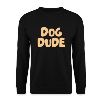 Dog Dude – Shirt für entspannte Hundefreunde - Unisex Pullover - Schwarz - Vorne - Alina (178cm) & Michal (187cm)