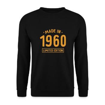 Made in 1960 - Limited Edition - Geburtsjahr - Unisex Pullover - Schwarz - Vorne - Alina (178cm) & Michal (187cm)