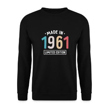 Made in 1961 - Limited Edition - Year of birth - Unisex Sweatshirt - black - Front - Alina (178cm) & Michal (187cm)