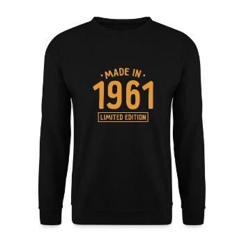 Fabriqué en 1961 - Edition limitée - Année de naissance - Sweat-shirt Unisexe - noir - Devant - Alina (178cm) & Michal (187cm)