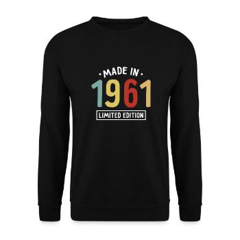 Fabriqué en 1961 - Edition limitée - Année de naissance - Sweat-shirt Unisexe - noir - Devant - Alina (178cm) & Michal (187cm)