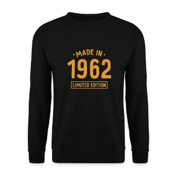 Made in 1962 - Limited Edition - Geburtsjahr - Unisex Pullover - Schwarz - Vorne - Alina (178cm) & Michal (187cm)