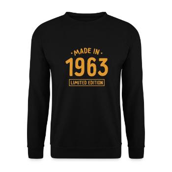 Made in 1963 - Limited Edition - Geburtsjahr - Unisex Pullover - Schwarz - Vorne - Alina (178cm) & Michal (187cm)