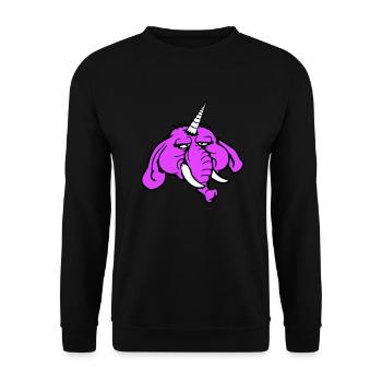 Unicorn, elephant, bad-tempered, angry, sad - Unisex Sweatshirt - black - Front - Alina (178cm) & Michal (187cm)