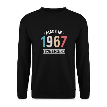 Fabriqué en 1967 - Edition limitée - Année de naissance - Sweat-shirt Unisexe - noir - Devant - Alina (178cm) & Michal (187cm)