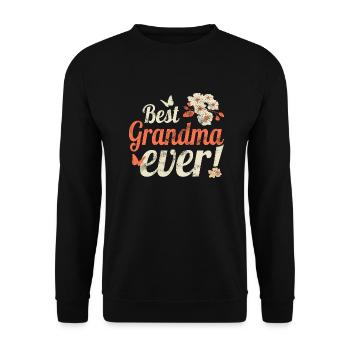 Best Grandma Ever Granny Vintage Floral Design - Unisex Sweatshirt - black - Front - Alina (178cm) & Michal (187cm)