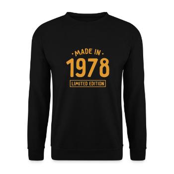Fabriqué en 1978 - Edition limitée - Année de naissance - Sweat-shirt Unisexe - noir - Devant - Alina (178cm) & Michal (187cm)