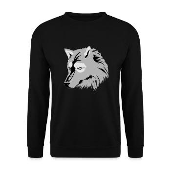Silver Grey Wolf / Silbergrauer Wolf (3c) - Unisex Sweatshirt - black - Front - Alina (178cm) & Michal (187cm)