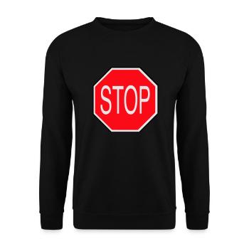 Stop! - Sweat-shirt Unisexe - noir - Devant - Alina (178cm) & Michal (187cm)