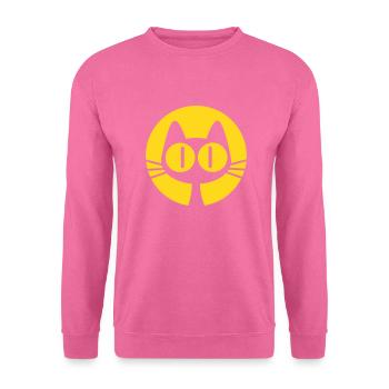 Niedliche Cartoon Mond-Katze von Cheerful Madness! - Unisex Pullover - Pink - Vorne