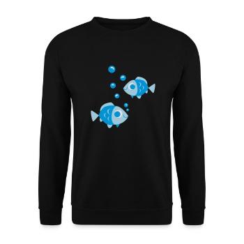 fische - Sweat-shirt Unisexe - noir - Devant - Alina (178cm) & Michal (187cm)