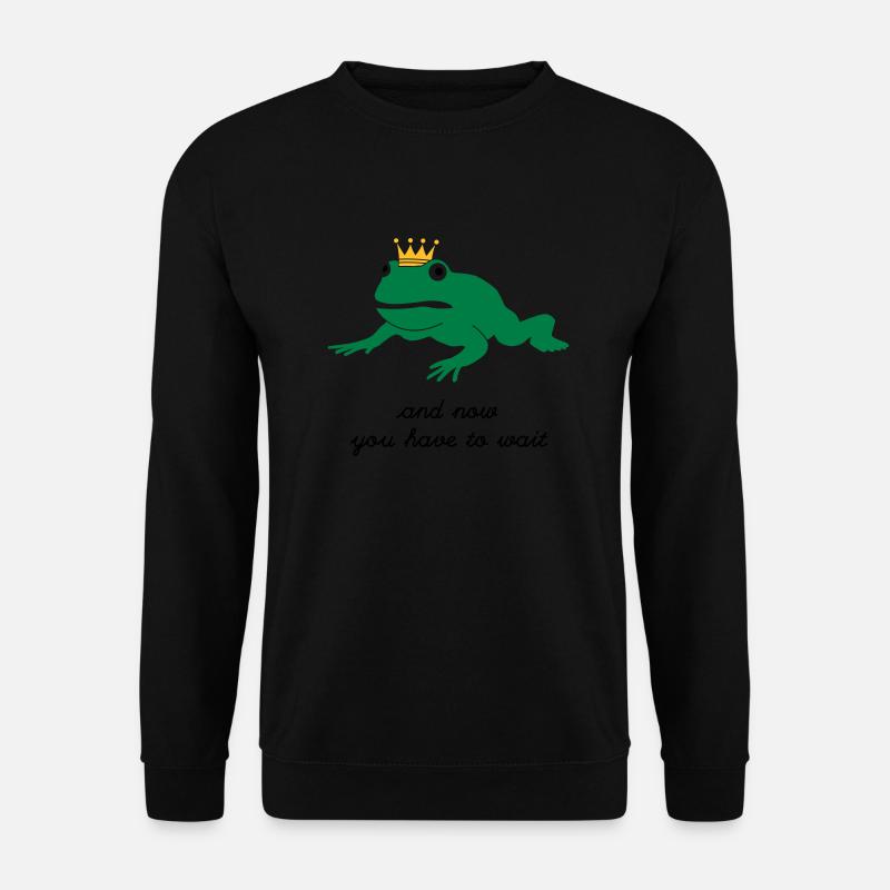 grumpy frog prince - waiting - Sweat-shirt Unisexe - noir