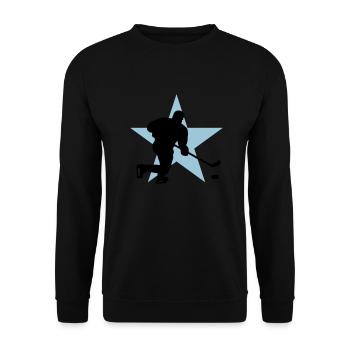 icehockey_star_c_2c - Unisex Sweatshirt - black - Front - Alina (178cm) & Michal (187cm)