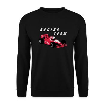 rennfahrer_d_3c - Unisex Pullover - Schwarz - Vorne - Alina (178cm) & Michal (187cm)