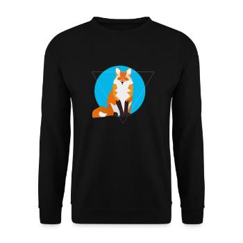Geometric Fox - Unisex Sweatshirt - black - Front - Alina (178cm) & Michal (187cm)