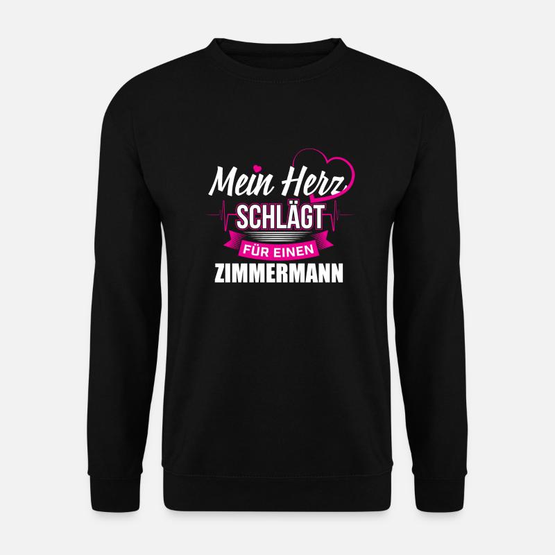 Dachdecker Zimmermann Herz - Unisex Pullover - Schwarz