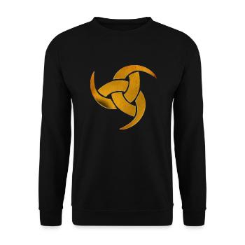 triple horn antikgold - Unisex Pullover - Schwarz - Vorne - Alina (178cm) & Michal (187cm)