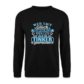 TINKER - Glück zum anfassen - Unisex Pullover - Schwarz - Vorne - Alina (178cm) & Michal (187cm)