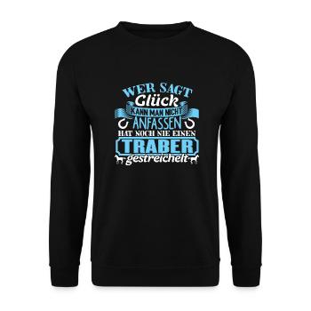TRABER - Glück zum anfassen - Unisex Pullover - Schwarz - Vorne - Alina (178cm) & Michal (187cm)