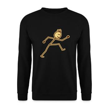 walking_stick_figure_2c - Unisex Pullover - Schwarz - Vorne - Alina (178cm) & Michal (187cm)