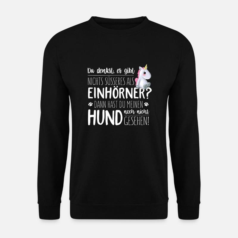 Einhorn vs Hund - Unisex Pullover - Schwarz